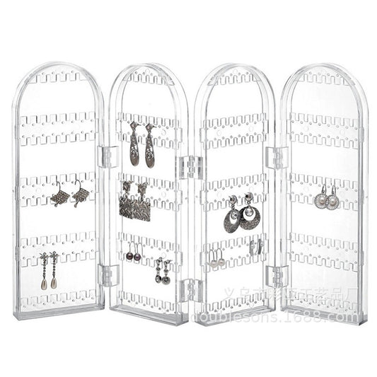 Foldable Jewellery Organizer Earring Necklace Display Stand Storage Rack