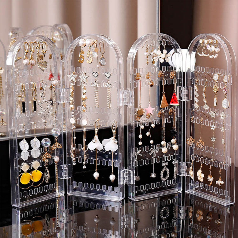 Foldable Jewellery Organizer Earring Necklace Display Stand Storage Rack