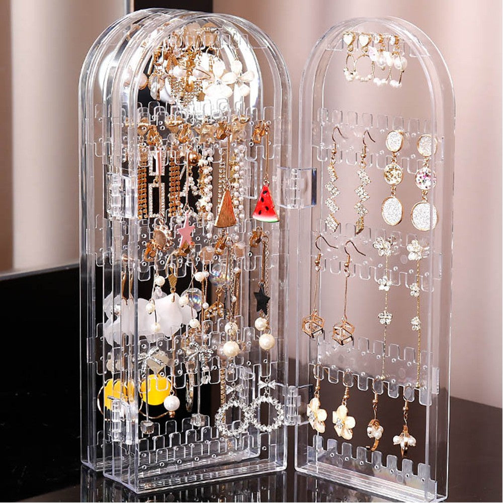 Foldable Jewellery Organizer Earring Necklace Display Stand Storage Rack