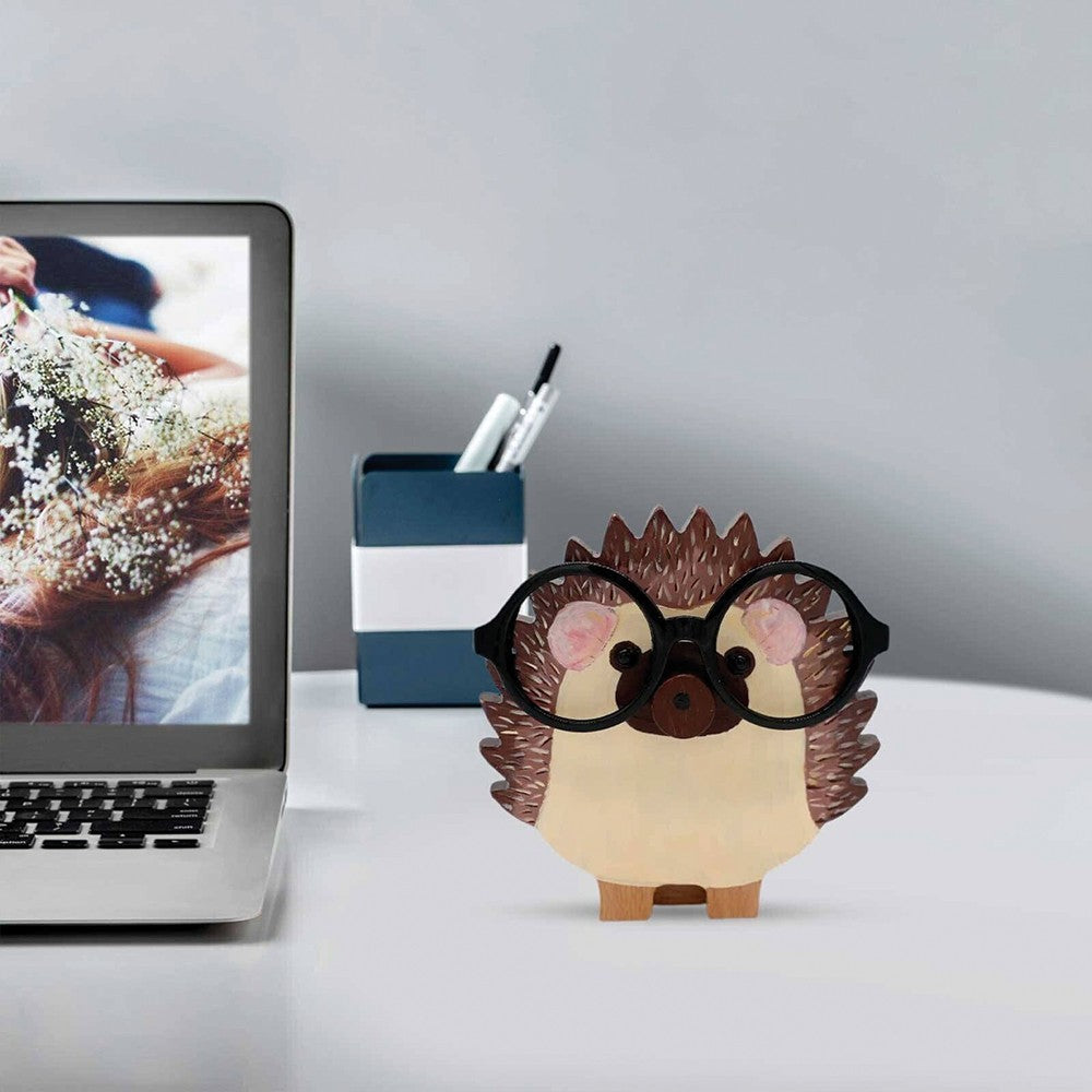 Wooden Eyeglasses Holder Hedgehog Design Eyes Glasses Display Stand Home Decor