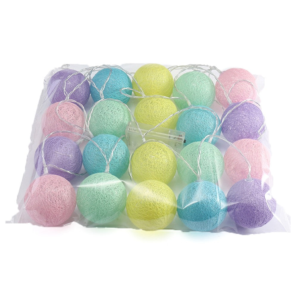 3M 20LED Cotton Ball LED String Light Battery Powered Christmas Decorative Lights - Blue+green