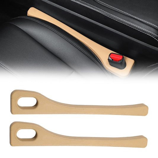 2Pcs Car Seat Gap Filler Console Side Gap Blocker Pad Spacer Beige
