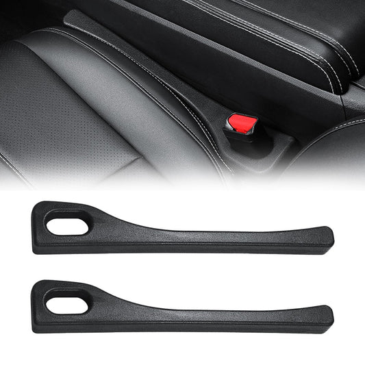 2Pcs Car Seat Gap Filler Console Side Gap Blocker Pad Spacer Black