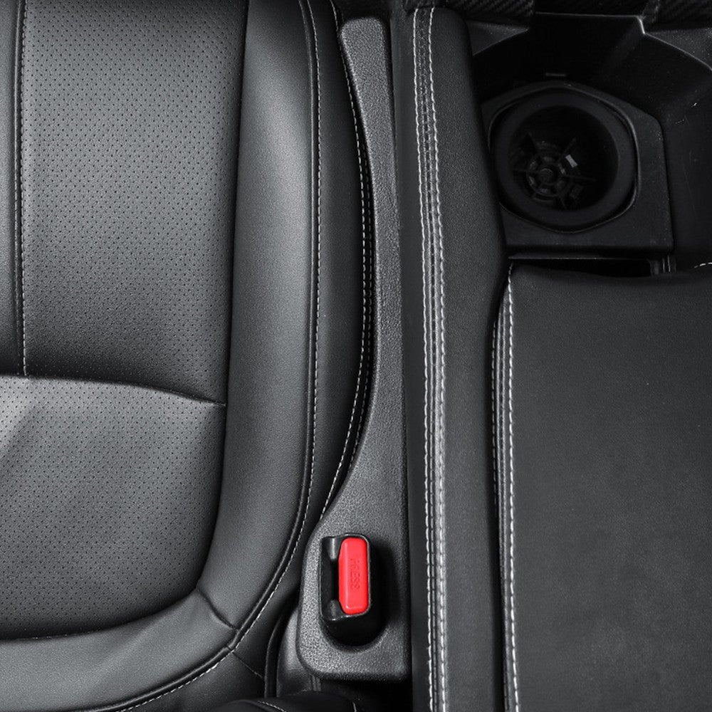 2Pcs Car Seat Gap Filler Console Side Gap Blocker Pad Spacer Black