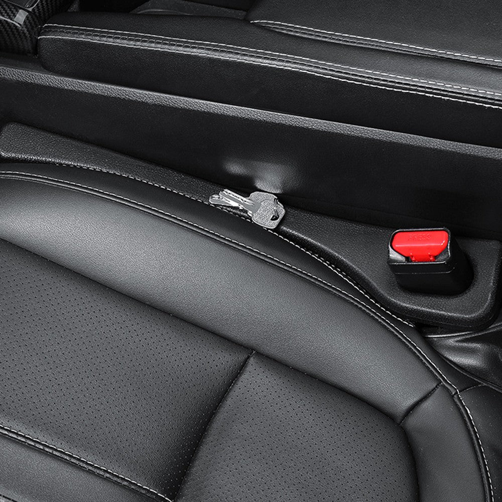 2Pcs Car Seat Gap Filler Console Side Gap Blocker Pad Spacer Black
