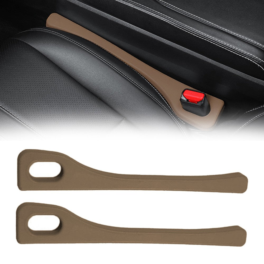 2Pcs Car Seat Gap Filler Console Side Gap Blocker Pad Spacer Brown