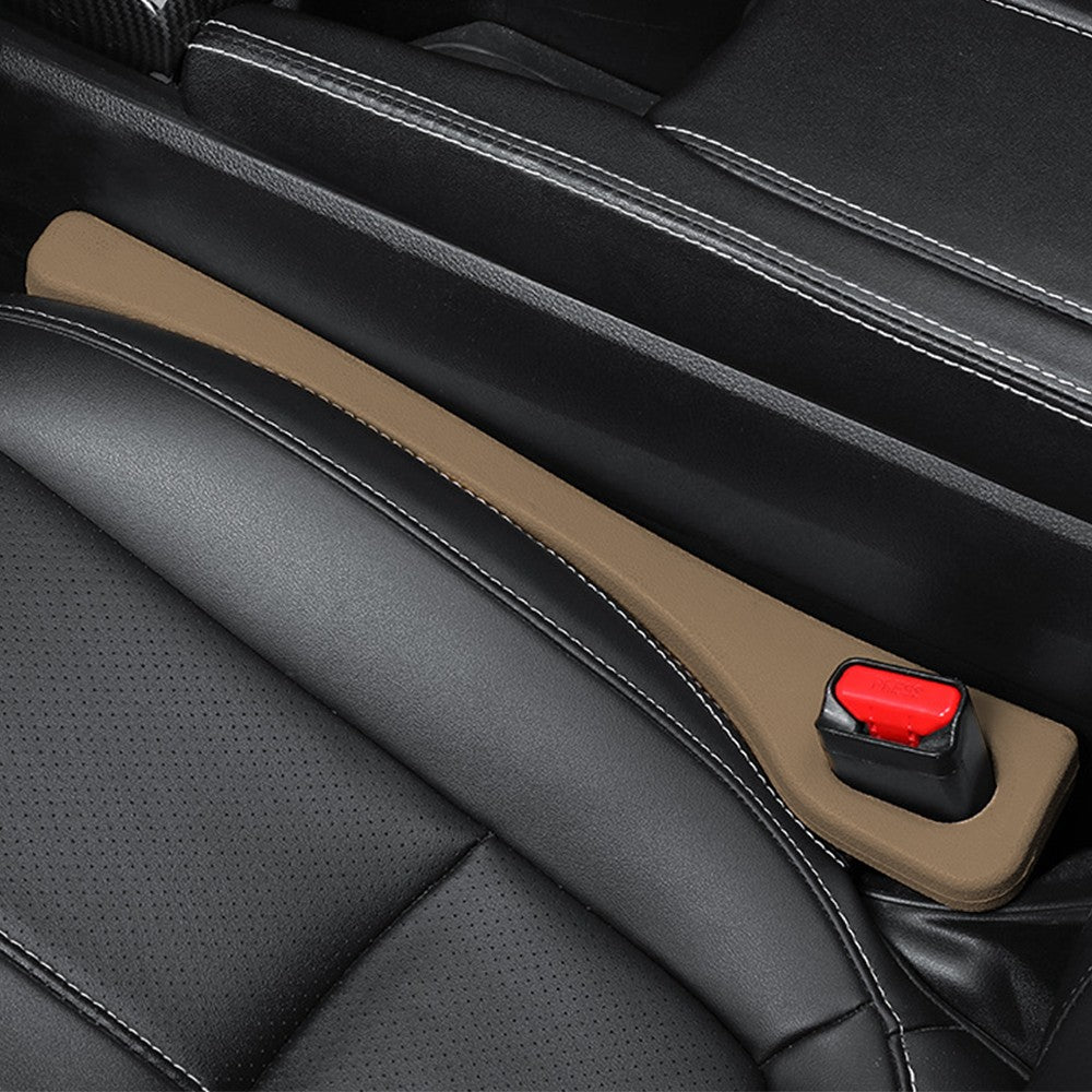 2Pcs Car Seat Gap Filler Console Side Gap Blocker Pad Spacer Brown