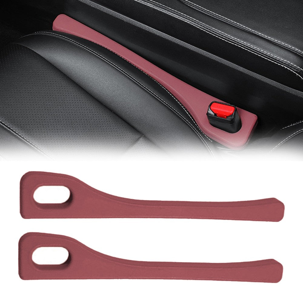 2Pcs Car Seat Gap Filler Console Side Gap Blocker Pad Spacer Wine Red