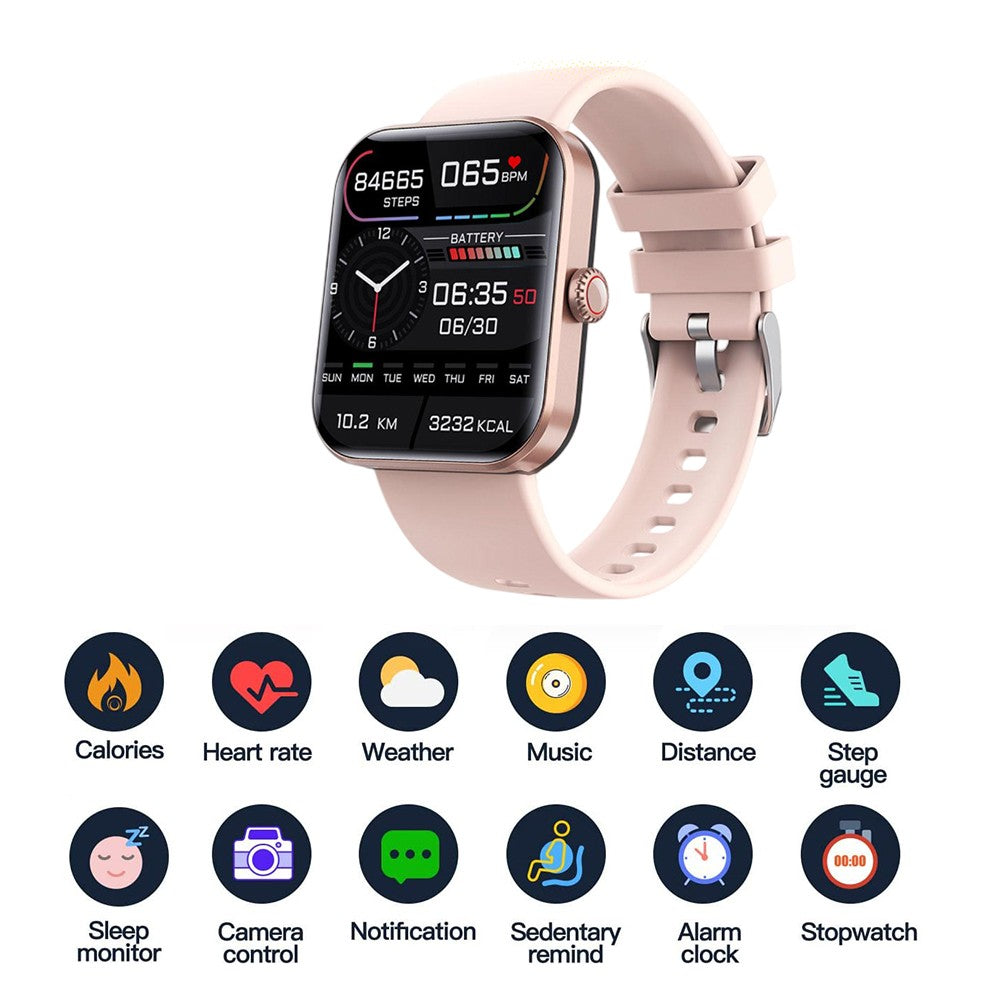 F57L Bluetooth Smart Watch Sports Watch Fitness Tracker Heart Rate Monitor Pink