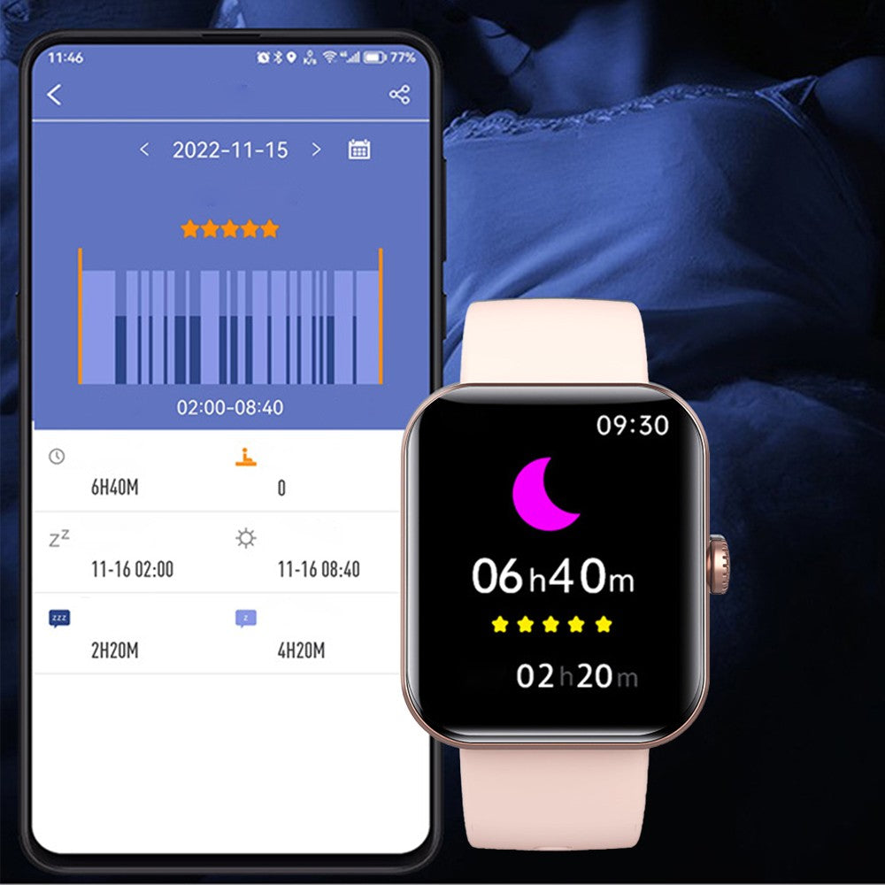 F57L Bluetooth Smart Watch Sports Watch Fitness Tracker Heart Rate Monitor Pink