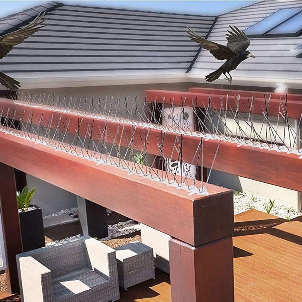 24Pcs Stainless Steel Bird Repellent Spike Repeller for Verandas Roof Windowsill