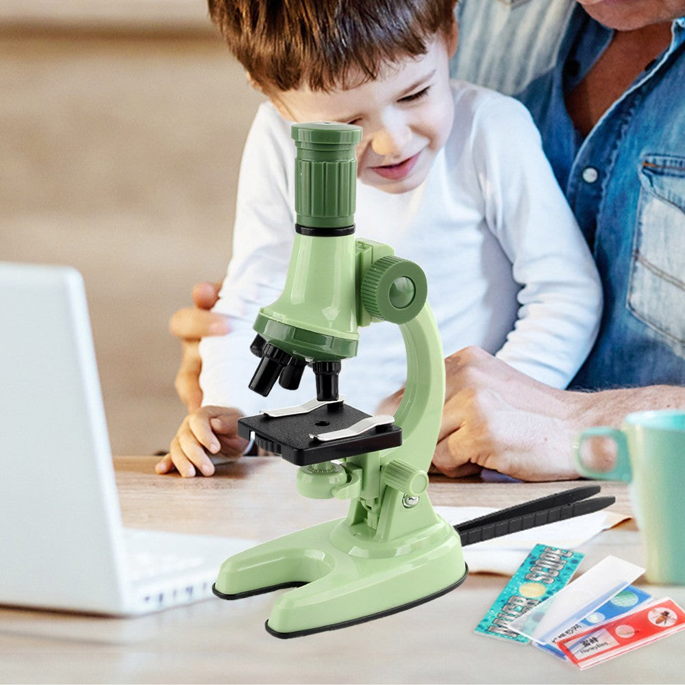 1200X Magnification Kids Microscope Toy Kit Biological Microscope Kit for Kids Beginners Green