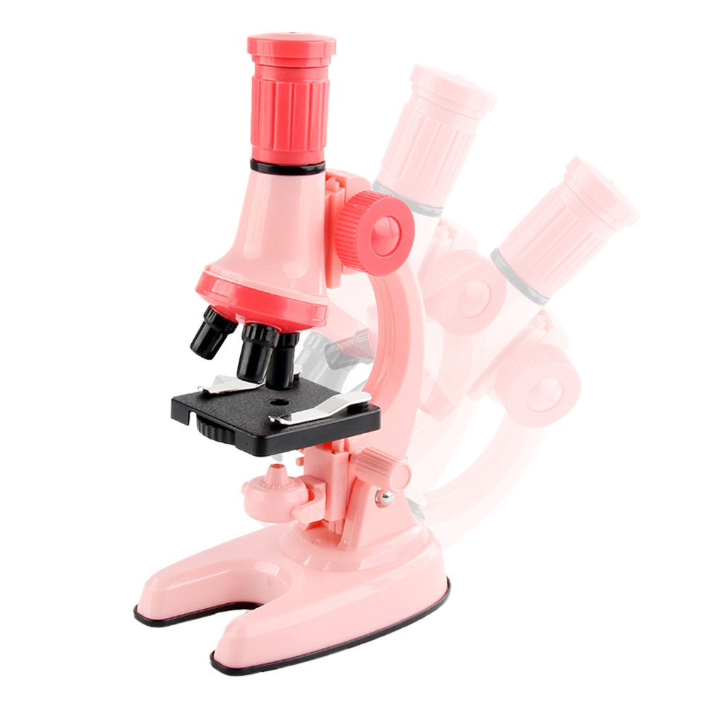 1200X Magnification Kids Microscope Toy Kit Biological Microscope Kit for Kids Beginners Pink