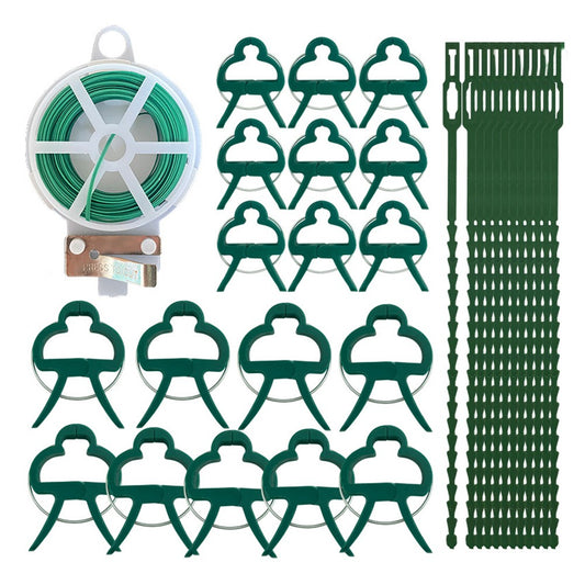 1 X 31Pcs Plant Growing Supports Set Plant Binding Wire Reel Plant Clip Set for Gardening
