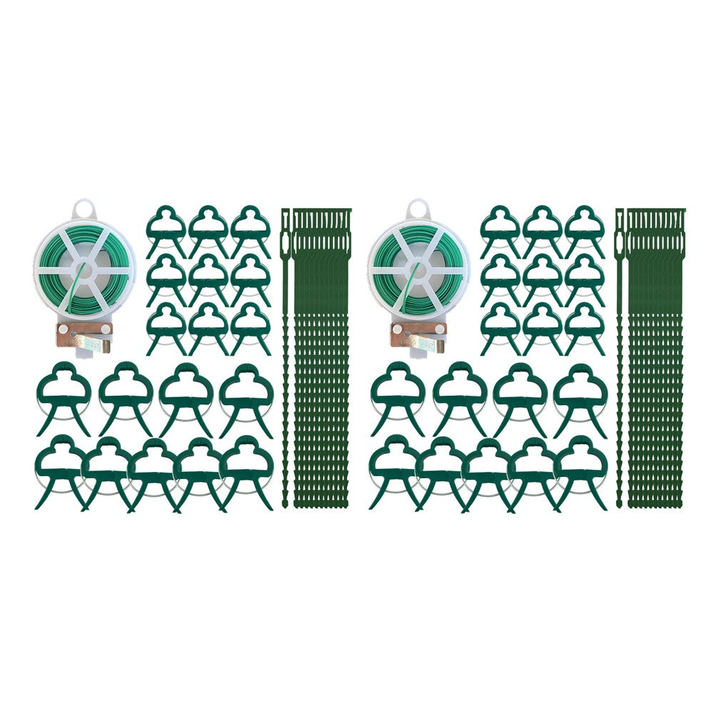 2 X 31Pcs Plant Growing Supports Set Plant Binding Wire Reel Plant Clip Set for Gardening