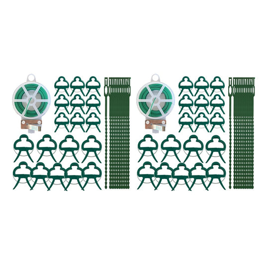 2 X 31Pcs Plant Growing Supports Set Plant Binding Wire Reel Plant Clip Set for Gardening