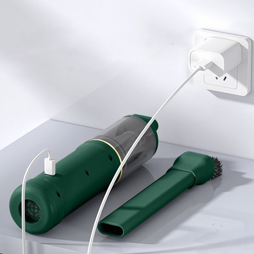 Handheld Car Vacuum Cleaner Rechargeable Mini Vacuum Cleaning Tool for Car Home Green