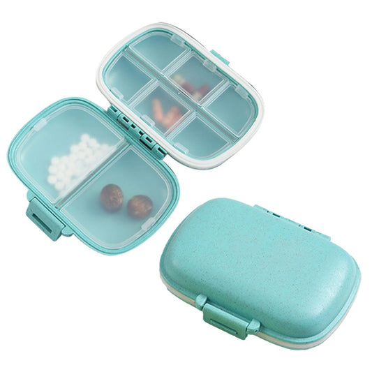 Travel Pill Dispenser Box Medicine Organizer Case Tablet Container Blue
