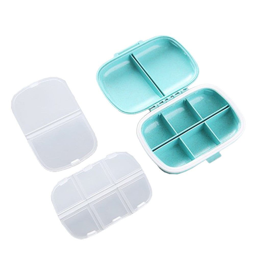 Travel Pill Dispenser Box Medicine Organizer Case Tablet Container Blue