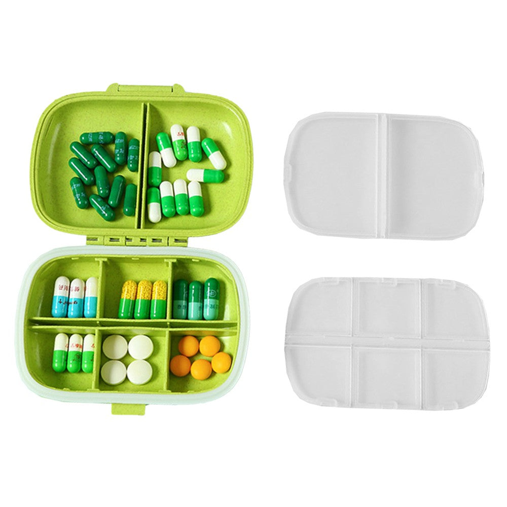 Travel Pill Dispenser Box Medicine Organizer Case Tablet Container Green