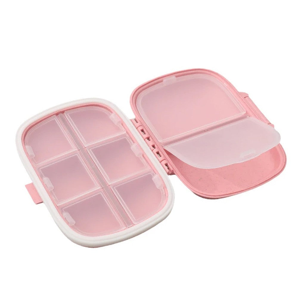 Travel Pill Dispenser Box Medicine Organizer Case Tablet Container Pink