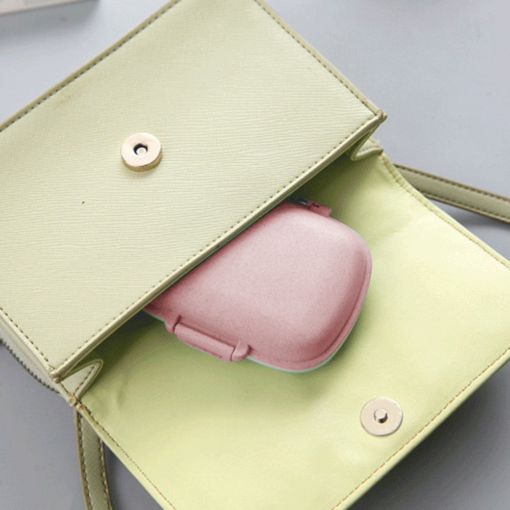 Travel Pill Dispenser Box Medicine Organizer Case Tablet Container Pink