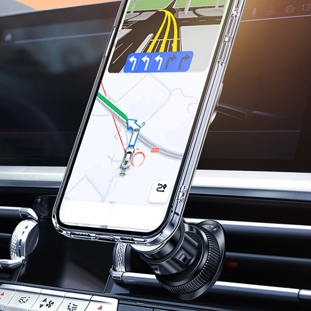 Magnetic Car Phone Holder Rotatable Car Vent Phone Mount with Magnetic Ring Fits All Smartphones Black