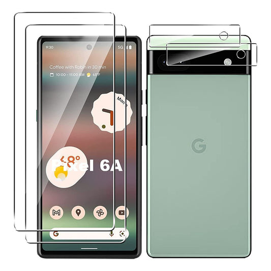 4Pcs for Google Pixel 6A Tempered Glass Screen Protector and Camera Lens Protector Set