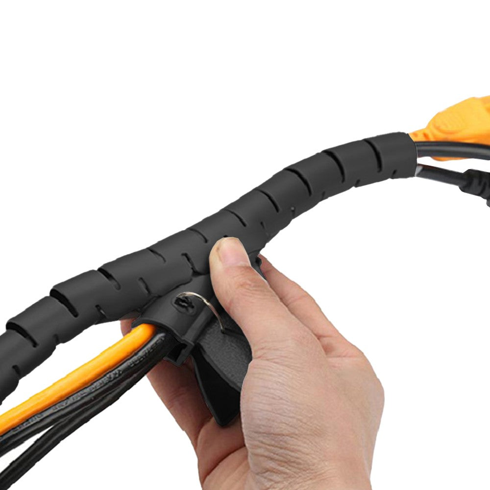 3M 10mm Spiral Cable Wrap Sleeve Cable Bundler Manager Wire Protector Sleeve Cord Organizer Black