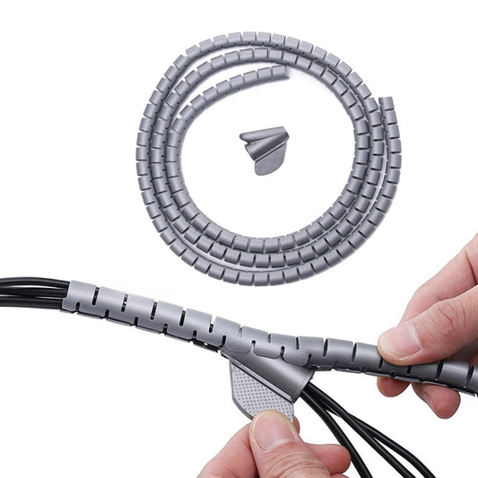 3M 28mm Spiral Cable Wrap Sleeve Cable Bundler Manager Wire Protector Sleeve Cord Organizer Grey