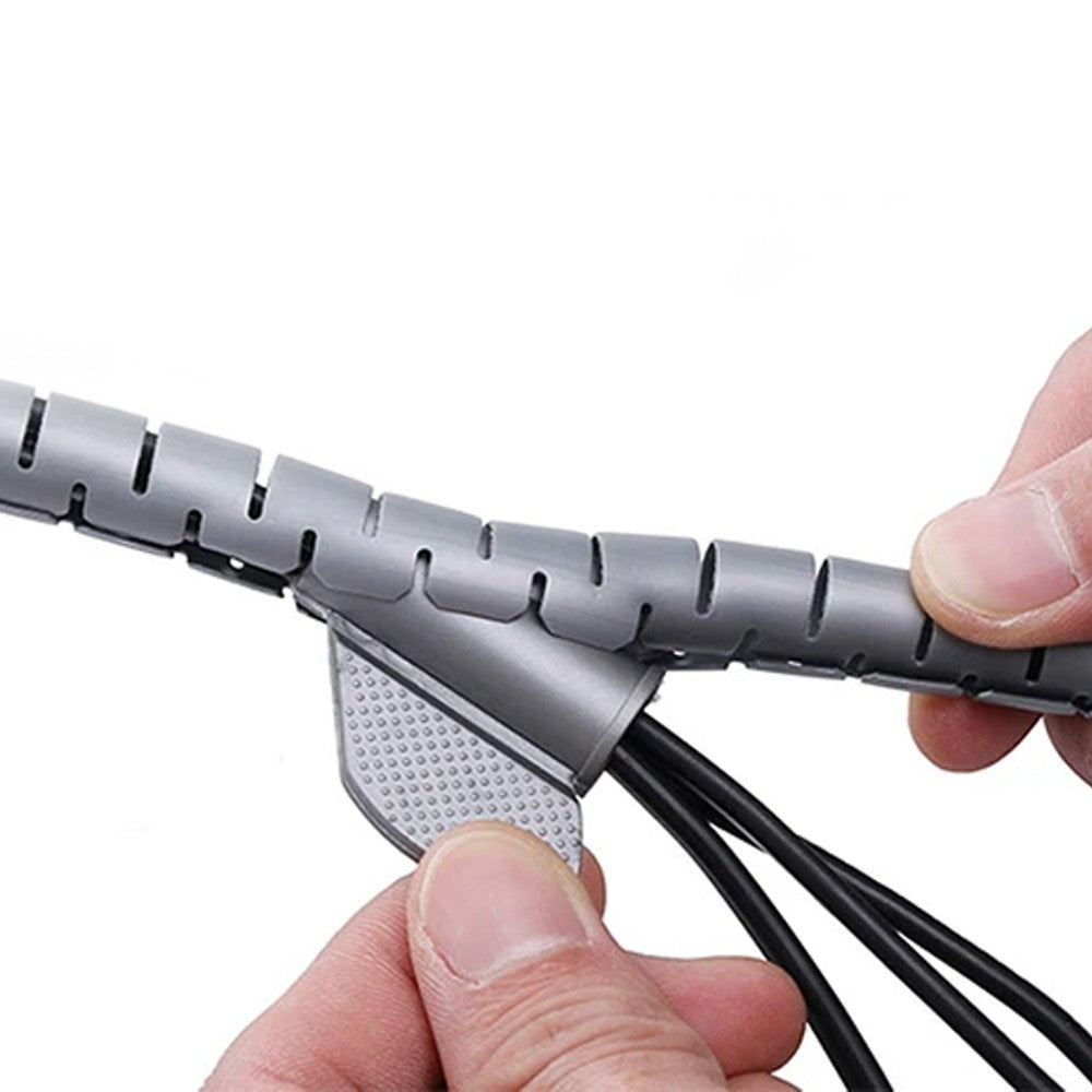 3M 28mm Spiral Cable Wrap Sleeve Cable Bundler Manager Wire Protector Sleeve Cord Organizer Grey