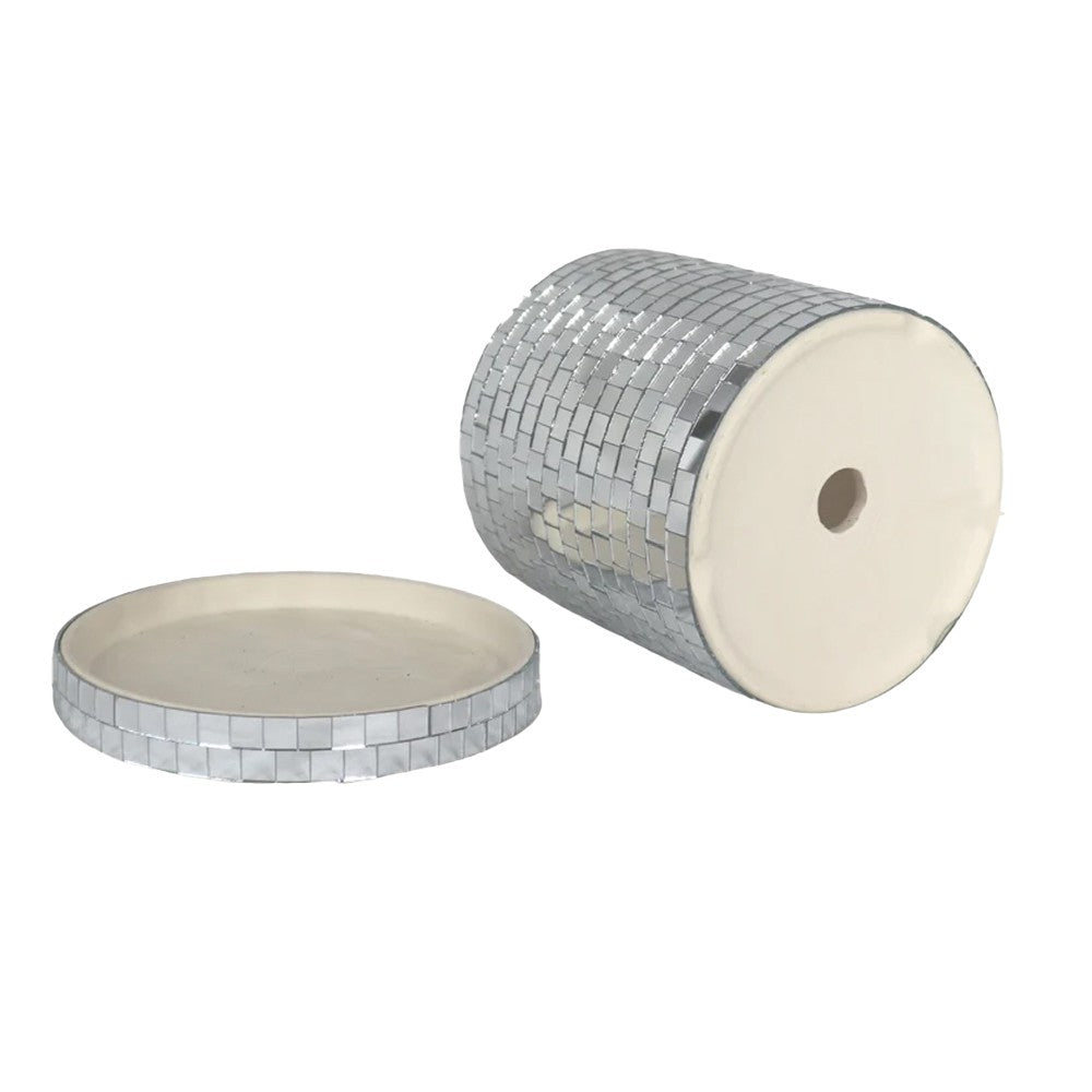 2 X Disco Ball Planter Pot with Base Mirror Ceramic Vase Modern Home Decor