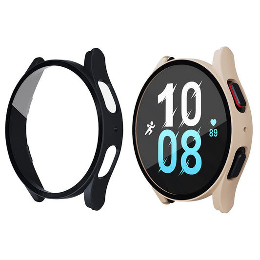 2Pcs for Samsung Galaxy Watch5 40mm Full Screen Protector Case Cover Black Beige