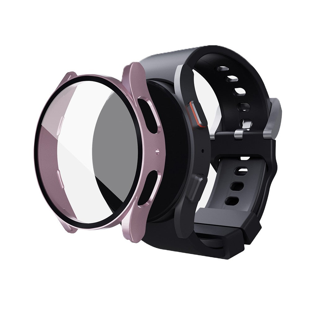 2Pcs for Samsung Galaxy Watch5 44mm Full Screen Protector Case Cover Rose Pink