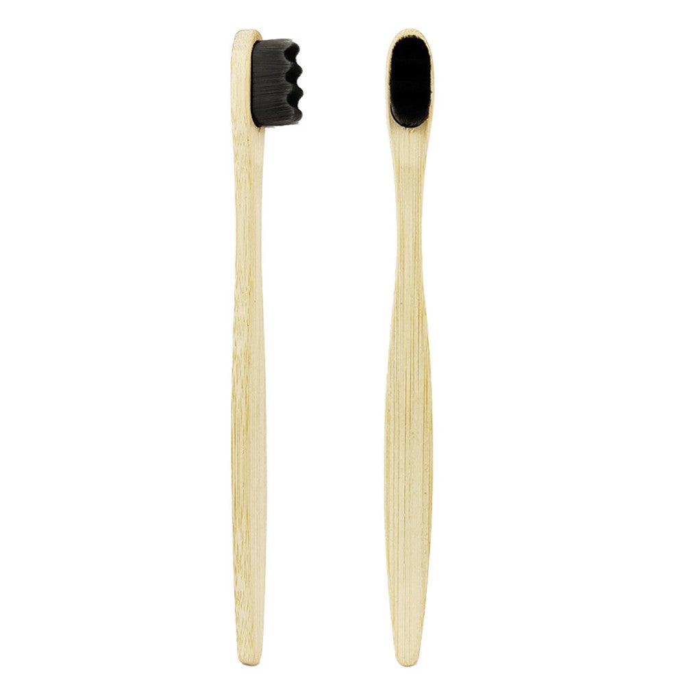 3Pcs Bamboo Handle Toothbrush Soft-Bristle Toothbrush for Oral Care Grey