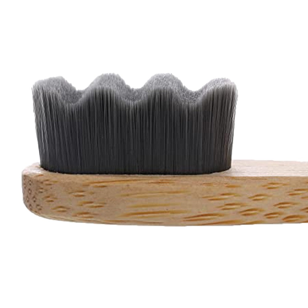 3Pcs Bamboo Handle Toothbrush Soft-Bristle Toothbrush for Oral Care Grey