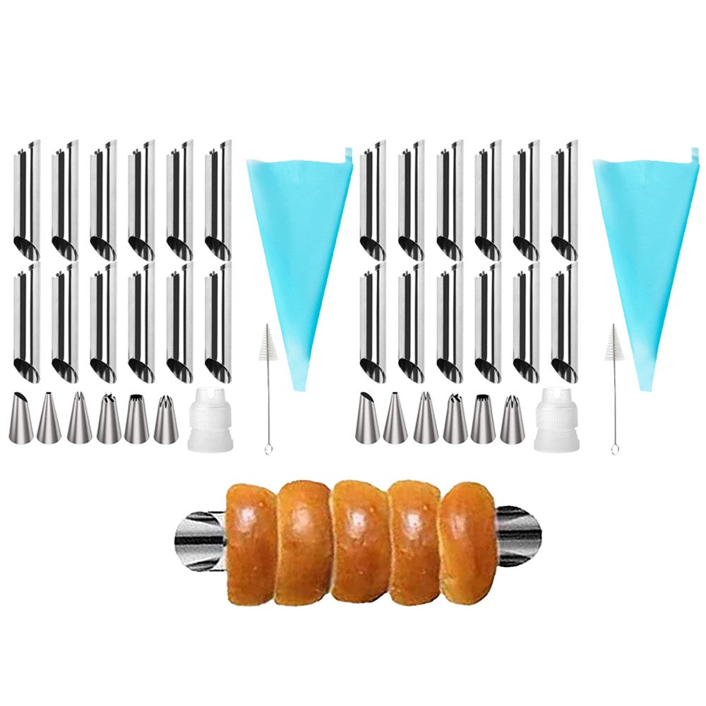 2 X Set of 21Pcs Cake Bread Baking Tool Pastry Cannoli Form Tube Cream Horn Mold