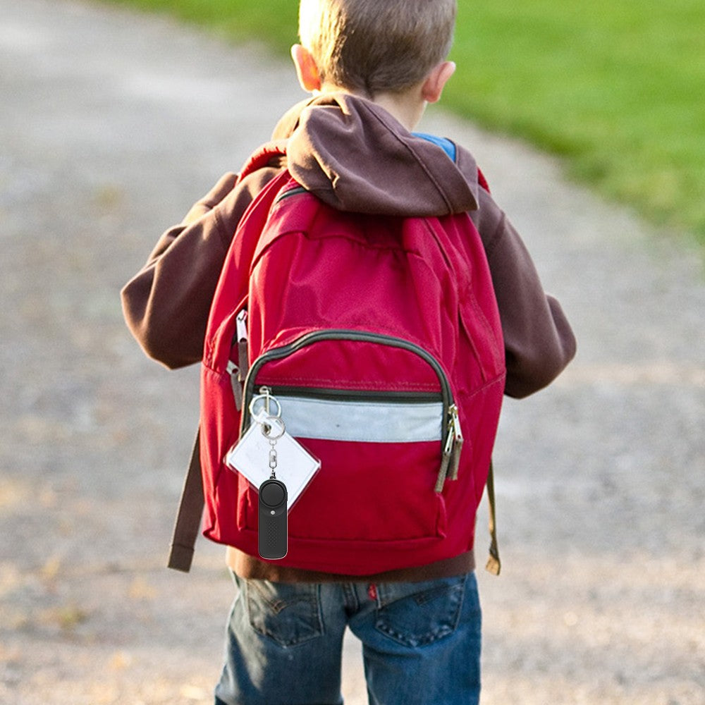 130dB Portable Personal Safety Alarm Device Self Defense Safety Siren with LED Light Black