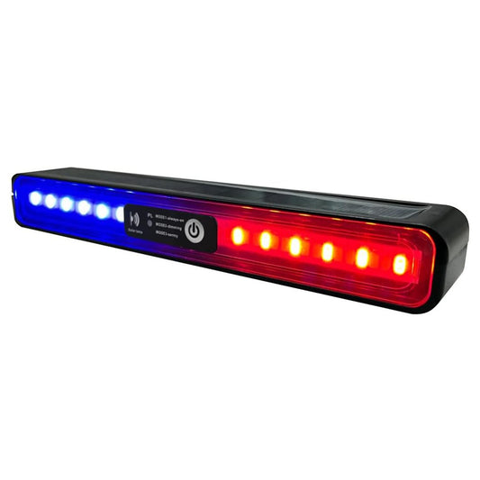 Solar Strobe Wall Light Solar Warning Lights Outdoor Red Blue Light Flashing Lights Warm Light