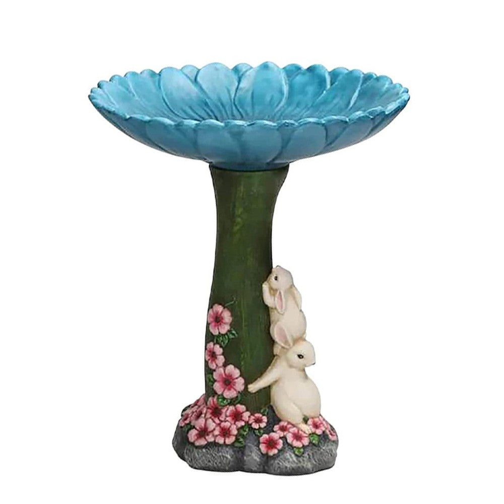 Garden Animal Figurine Bird Feeder Resin Bird Water Feeder Yard Decor Rabbit Style