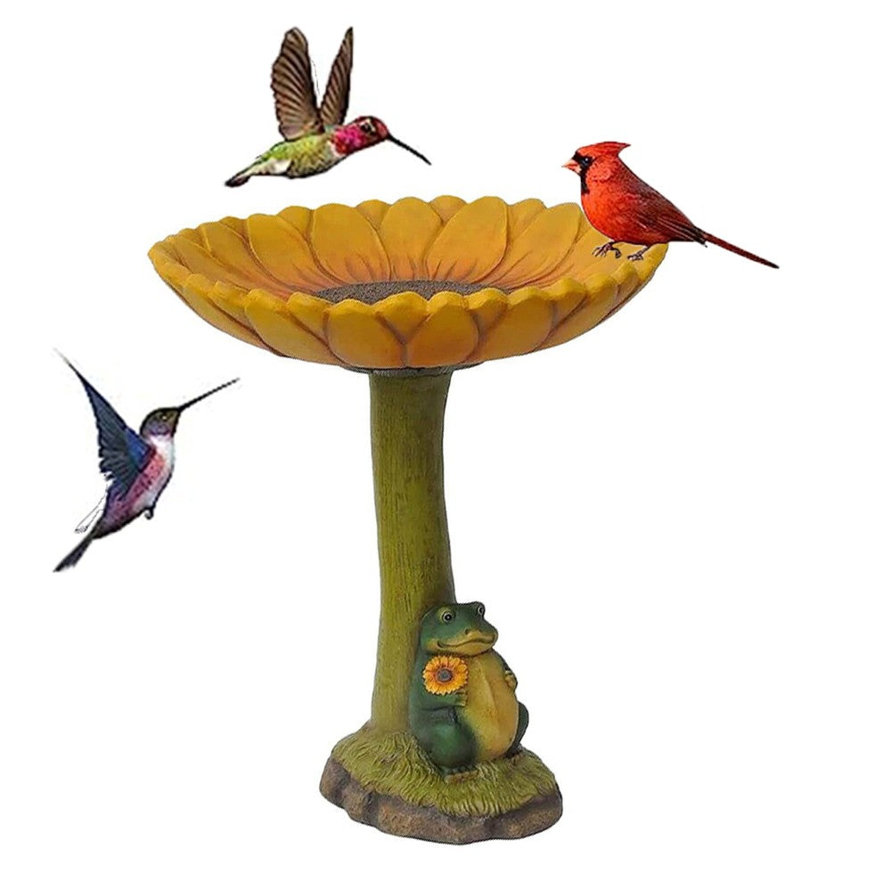 Garden Animal Figurine Bird Feeder Resin Bird Water Feeder Yard Decor Frog Style