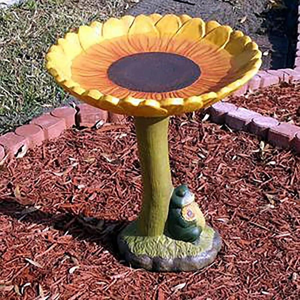 Garden Animal Figurine Bird Feeder Resin Bird Water Feeder Yard Decor Frog Style