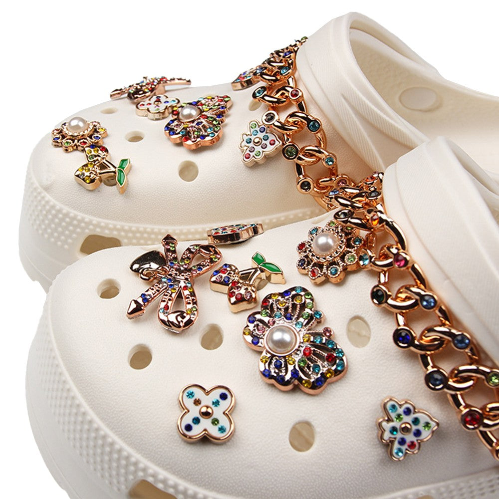 1 X Set of 16Pcs Bling Shoe Charms Butterfly Design Shoe Decoration for Women Girls