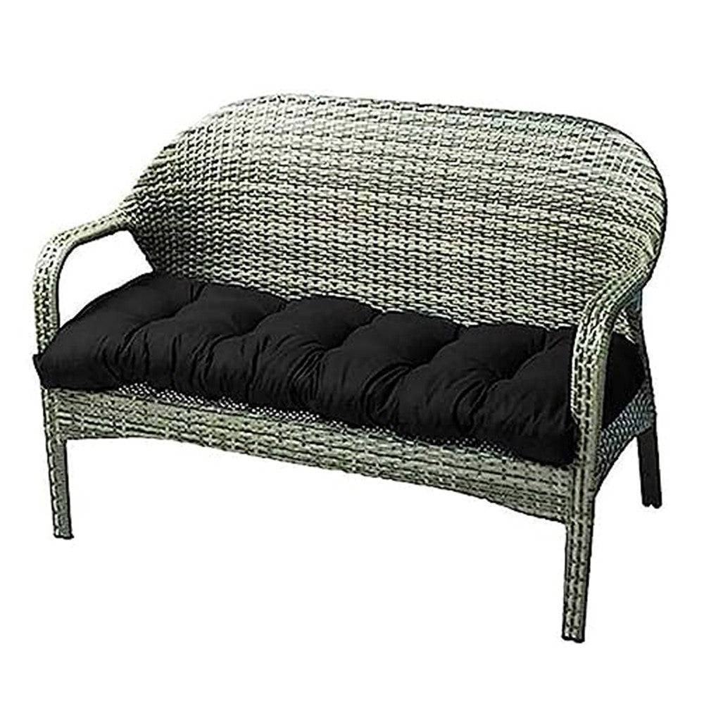 90x50cm Bench Seat Cushion Swing Seat Cushion Pad for Outdoor Indoor Benches Black