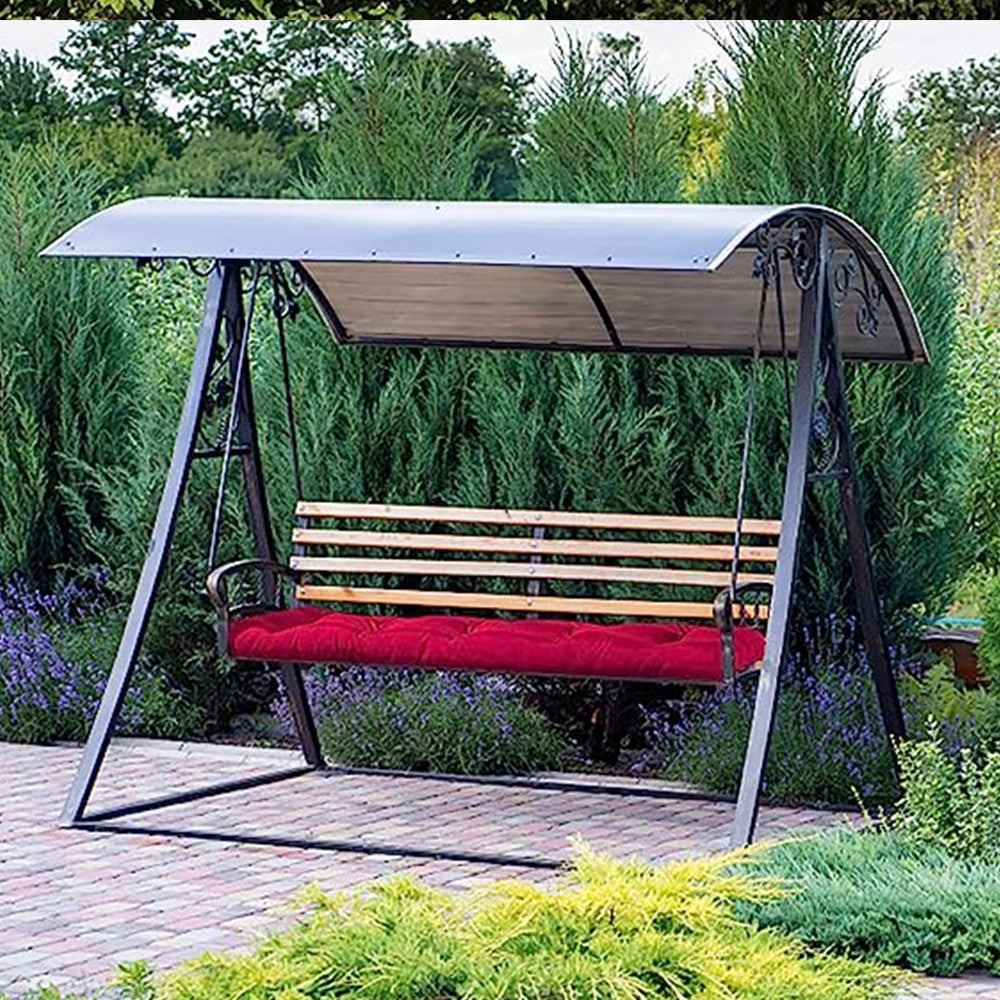 90x50cm Bench Seat Cushion Swing Seat Cushion Pad for Outdoor Indoor Benches Wine Red