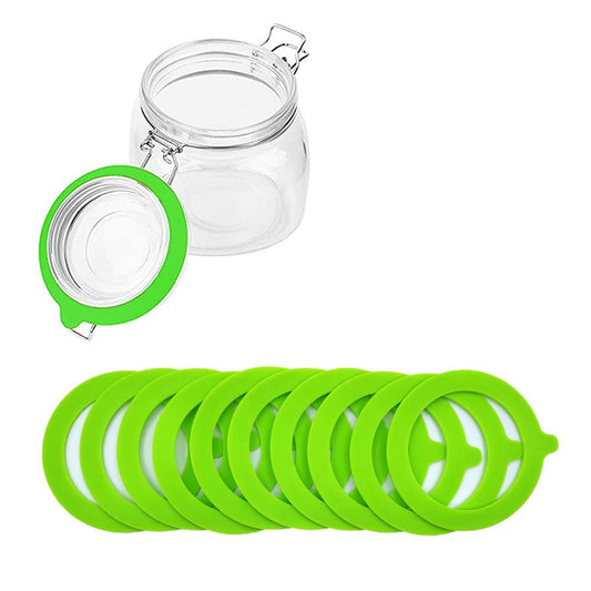 10Pcs Replacement Silicone Gasket Leak Proof Seal Ring for Mason Jar Lids Green