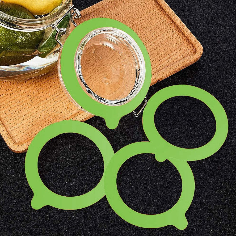10Pcs Replacement Silicone Gasket Leak Proof Seal Ring for Mason Jar Lids Green