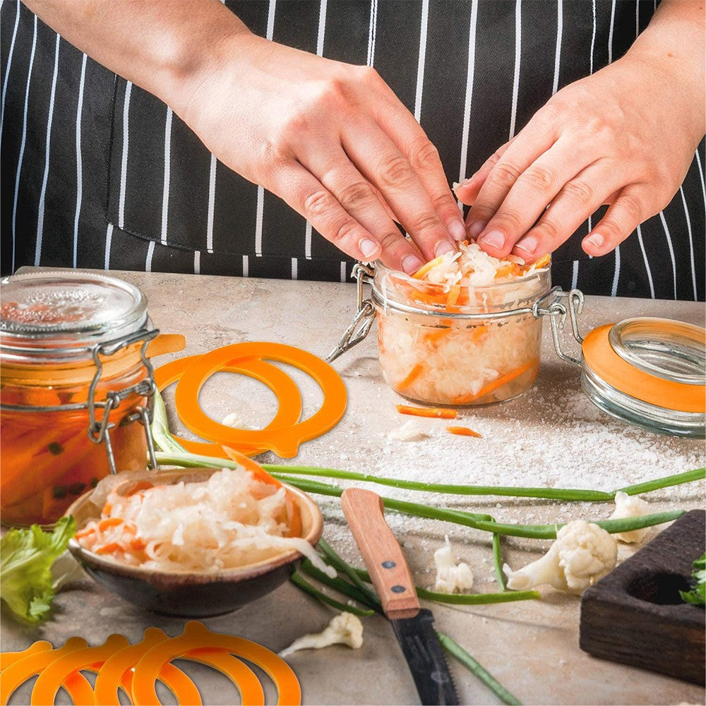 10Pcs Replacement Silicone Gasket Leak Proof Seal Ring for Mason Jar Lids Orange