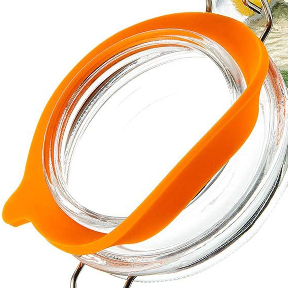 10Pcs Replacement Silicone Gasket Leak Proof Seal Ring for Mason Jar Lids Orange