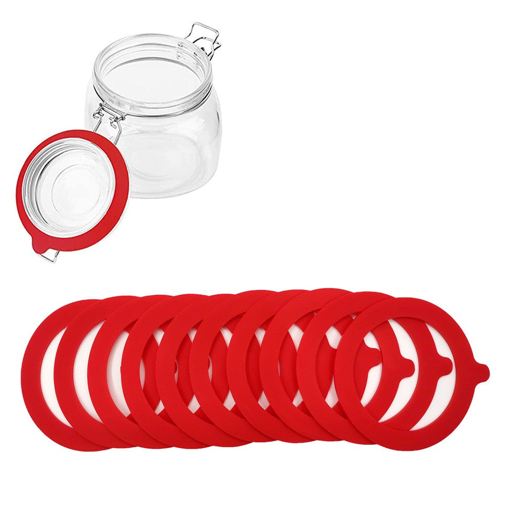 10Pcs Replacement Silicone Gasket Leak Proof Seal Ring for Mason Jar Lids Red